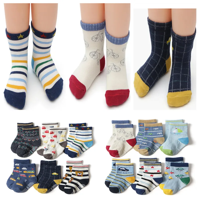 

12pair/lot Cartoon Children's Socks Baby Boys Socks Non-slip Floor Socks Children's Short Socks1-3Years
