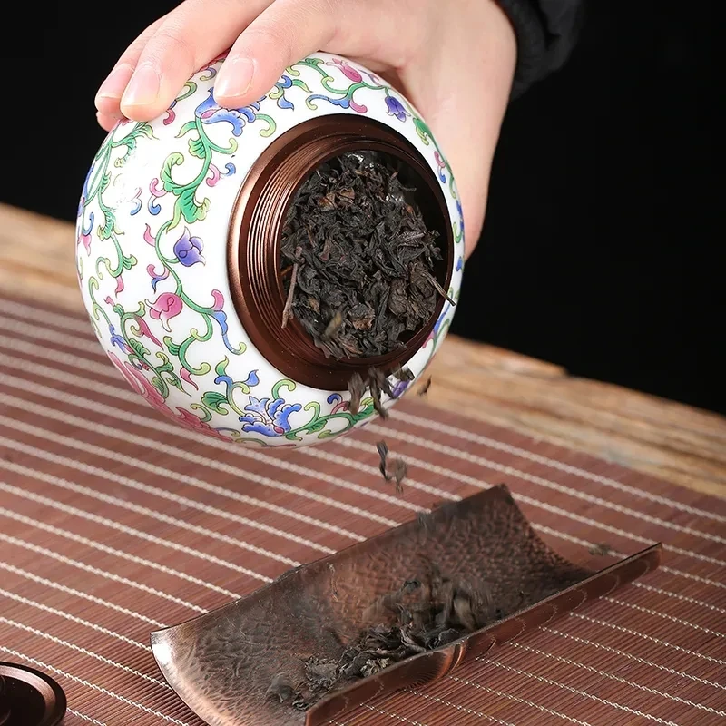 Керамическая чайная банка в китайском стиле домашняя Герметичная крышка