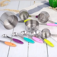 10 piece stainless steel measuring cup and measuring spoon measuring spoon set with silicone insulation pad baking tools