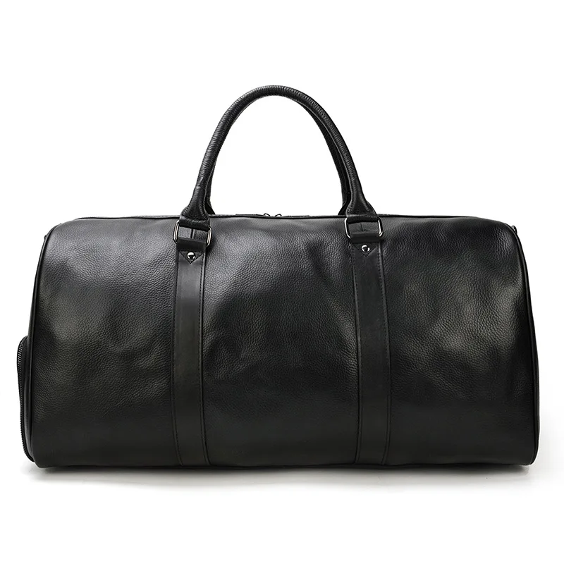 Genuine Leather Men Casual Travel Holdall Large Zipper Duffle 3 Size
