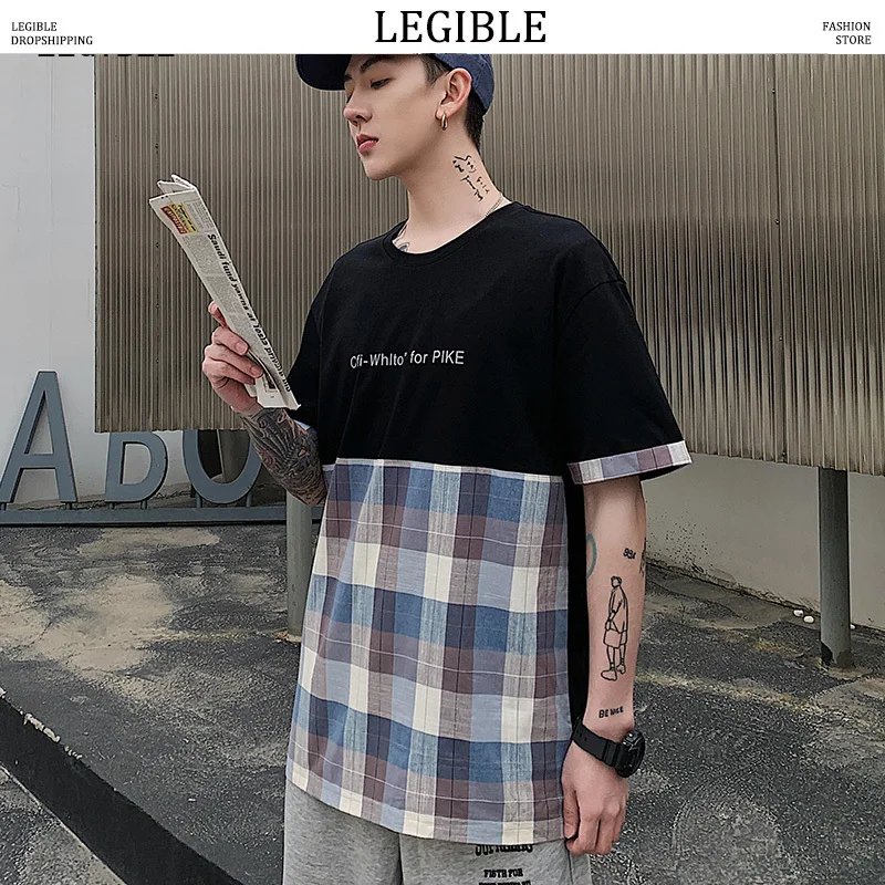 Мужская свободная футболка с круглым вырезом летняя повседневная Модная