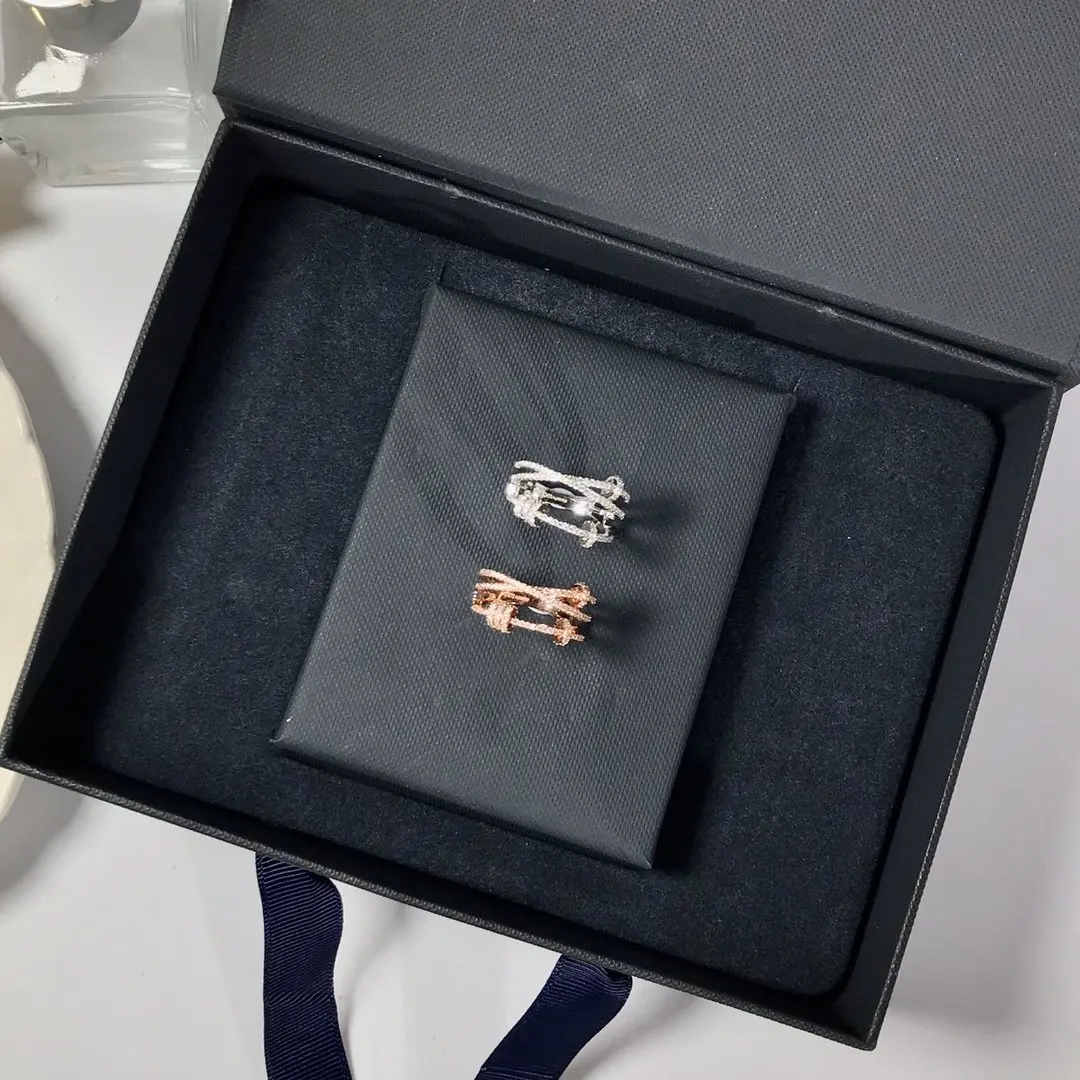 Модное очаровательное посеребренное Оригинальное 1:1 Реплика трио кольцо с