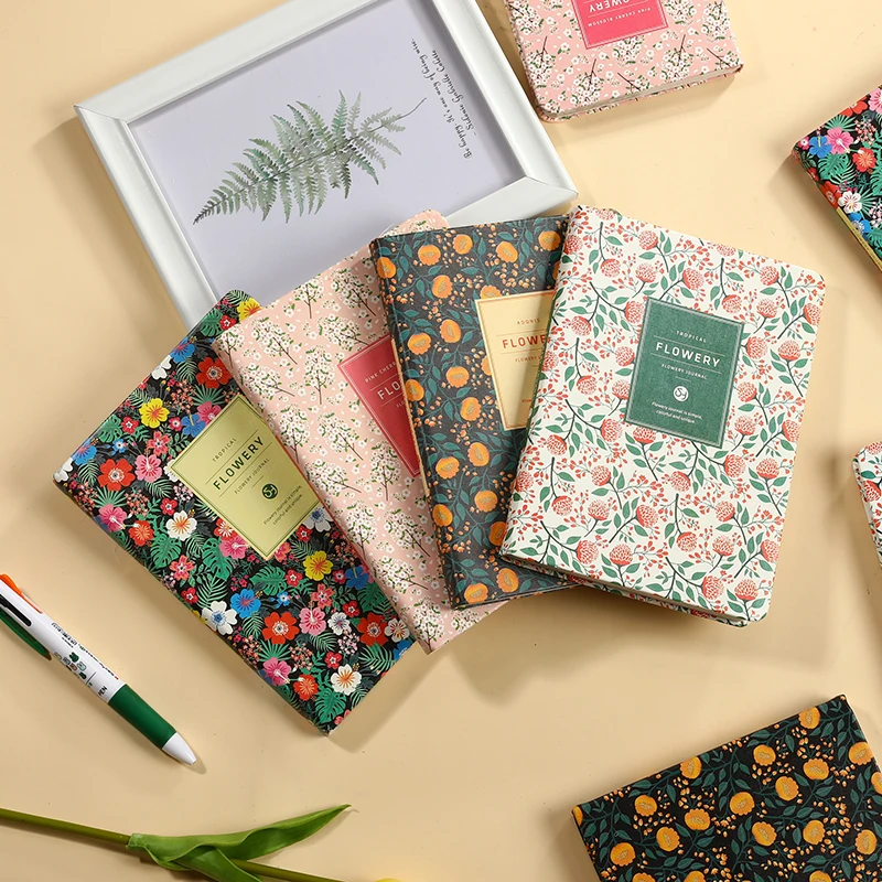 Блокнот А5/А6 из искусственной кожи с цветочным принтом милый дневник