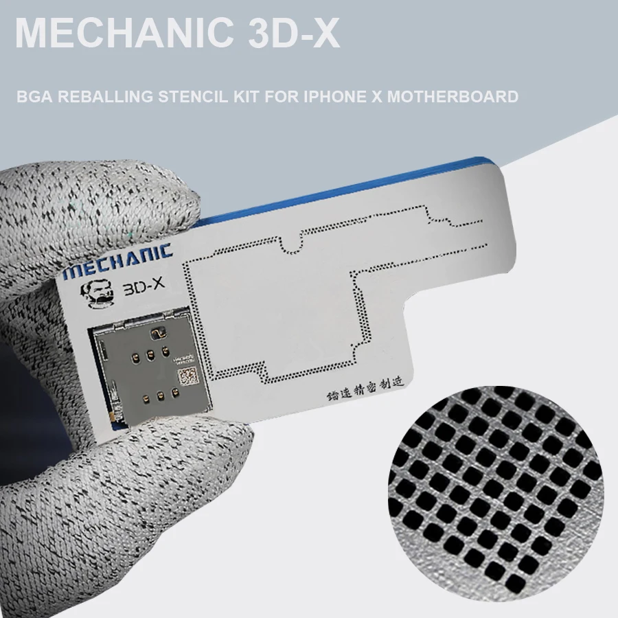 Механик 3D набор трафаретов для пайки BGA для iPhone X материнская плата Средний Слой Посадка жестяная шаблон реболлинга пластина пайка сеть
