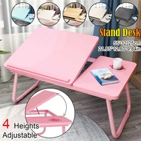 adjustable laptop table for bed sofa portable notebook tray lap tablet computer stand for eating writing reading with cup holder