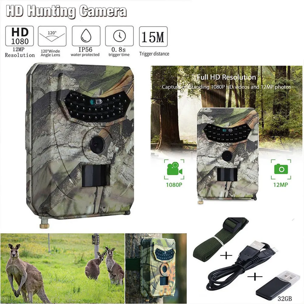 

1080P 12MP Trail Camera Infrared Night Vision Scouting Camera for Wildlife Monitoring and Farm