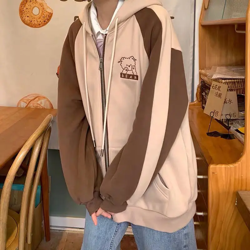 Осень Зима колледж Японская девочка кавайные толстовки с вышивкой милого
