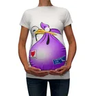 Топы для беременных женщин футболка с забавным принтом для беременных летние топы с коротким рукавом для беременных футболки Одежда для беременных