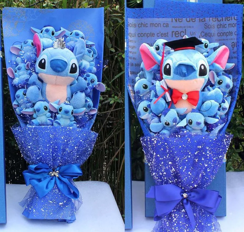 

Disney Mickey Minnie Mouse Bouquet Gift Box Cartoon Lilo Stitch Donald Duck Daisy Plush Toy Doll Bouquet Birthday Valentine Gift