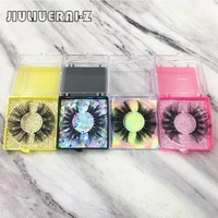 hot sale 25mm lashes professional eyelash extensions volume 3d long thick fake eyealshes custom packaging box case free shipping