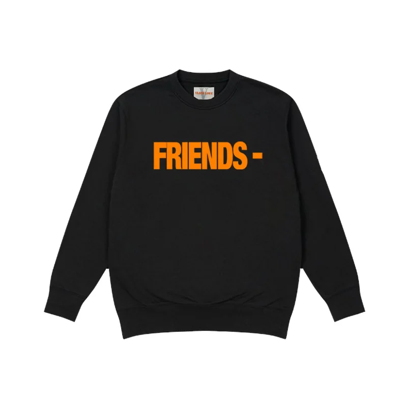 

2021VLONE TRENDY Sweater Tide Brand High Street Loose Male Big V Round Neck Long Sleeve Couple Top