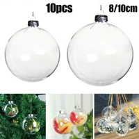hot sale 10%c3%97 clear plastic balls baubles fillable christmas tree ornaments xmas pendant transparent round bauble ball