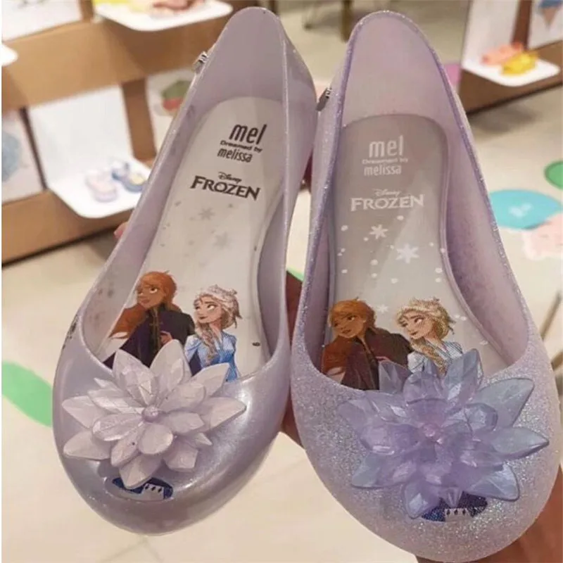 Melissa/прозрачные сандалии для девочек Детские с бантом и цветами Детская пляжная