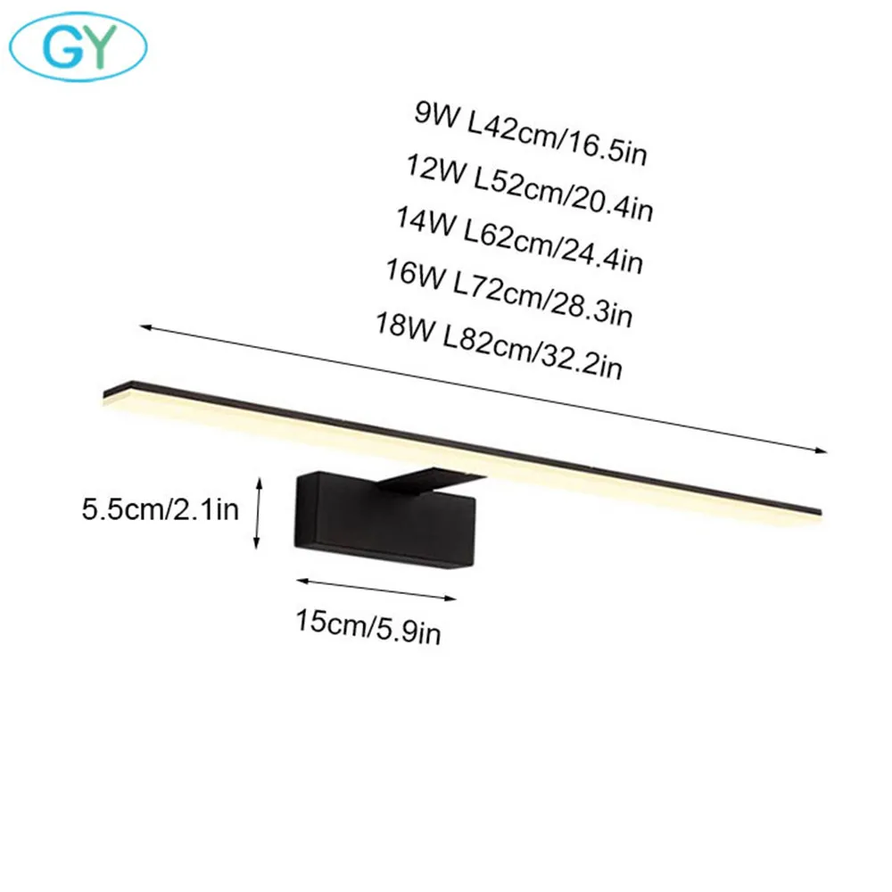 Black White New Slim Design LED Wall Lamps For Cabinet Bathroom Bedside Modern Mirror Front Light Lights AC220V 110V | Лампы и