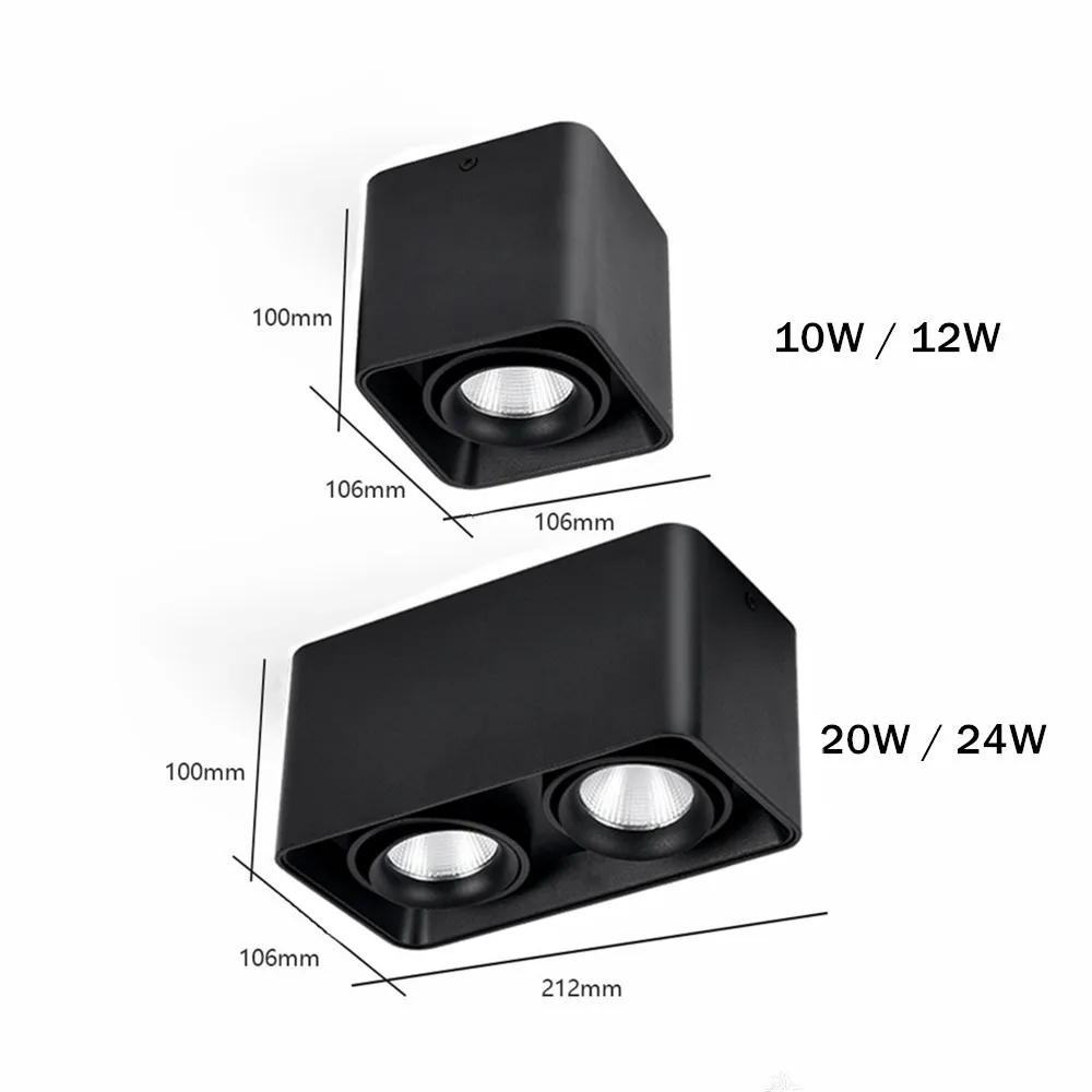 Светодиодный потолочный светильник квадратный точечный с одной двойной