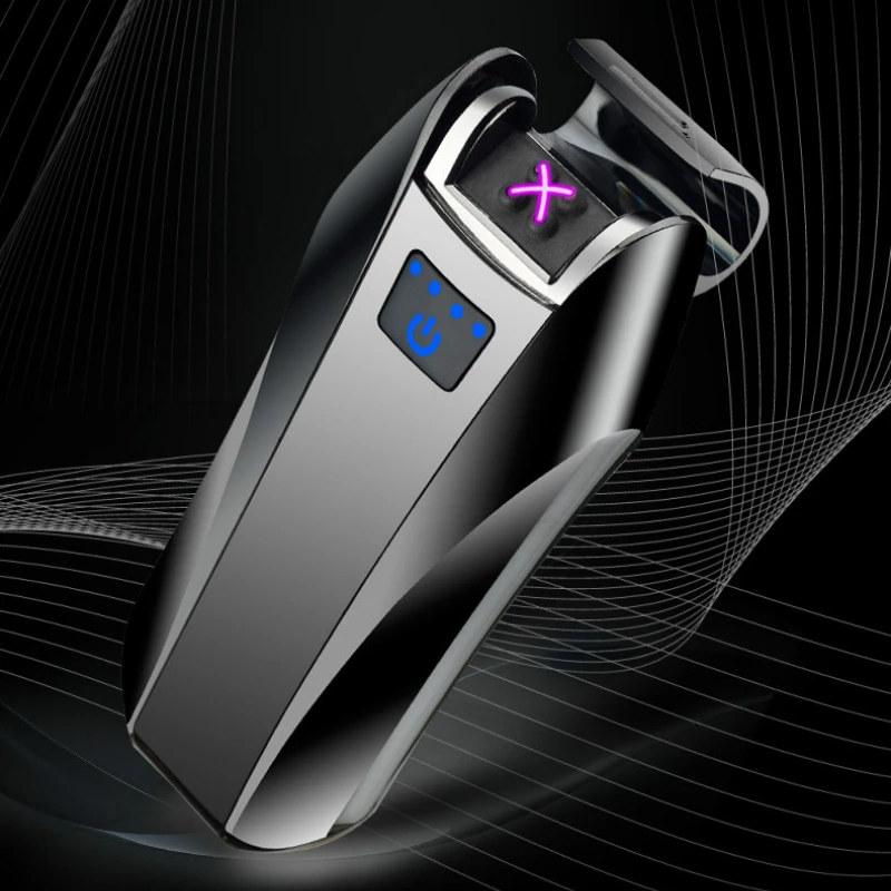 Умная зажигалка с двойной дугой металлическая распознаванием отпечатков