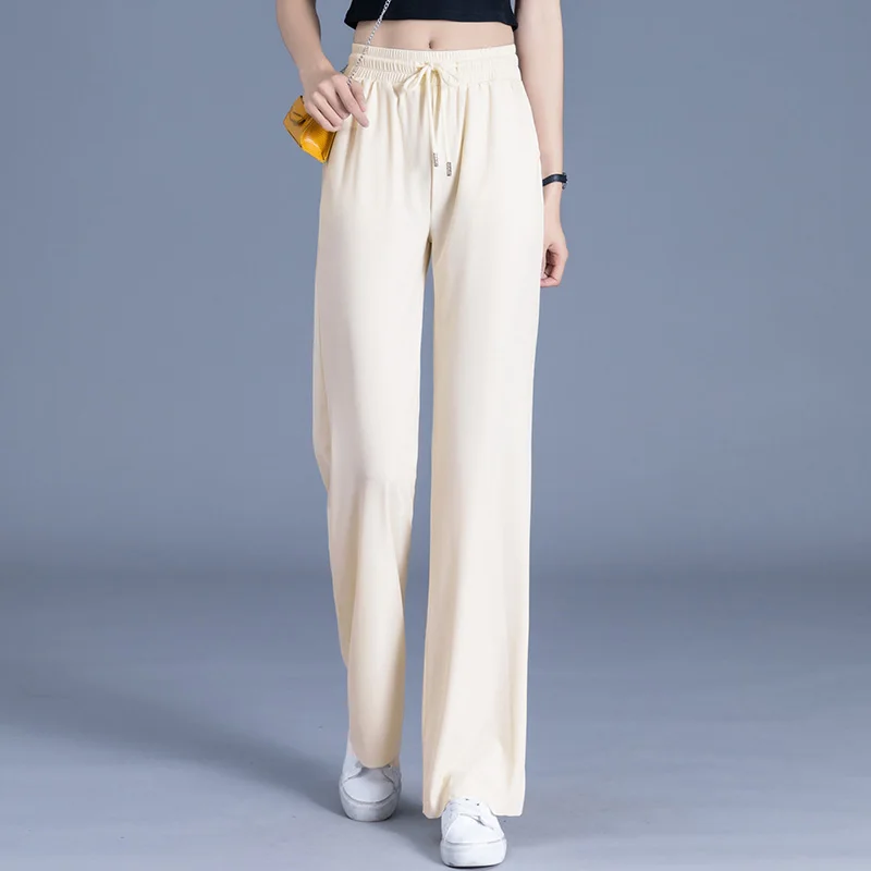 

Vetement Femme 2021 Summer Korean Vogue Casual Full Length Drawstring Straight Plus Size All Match Smiple Pantalones De Mujer