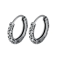 megin d hiphop vintage personality cool titanium steel stud earrings for men women couple friend fashion design gift jewelry