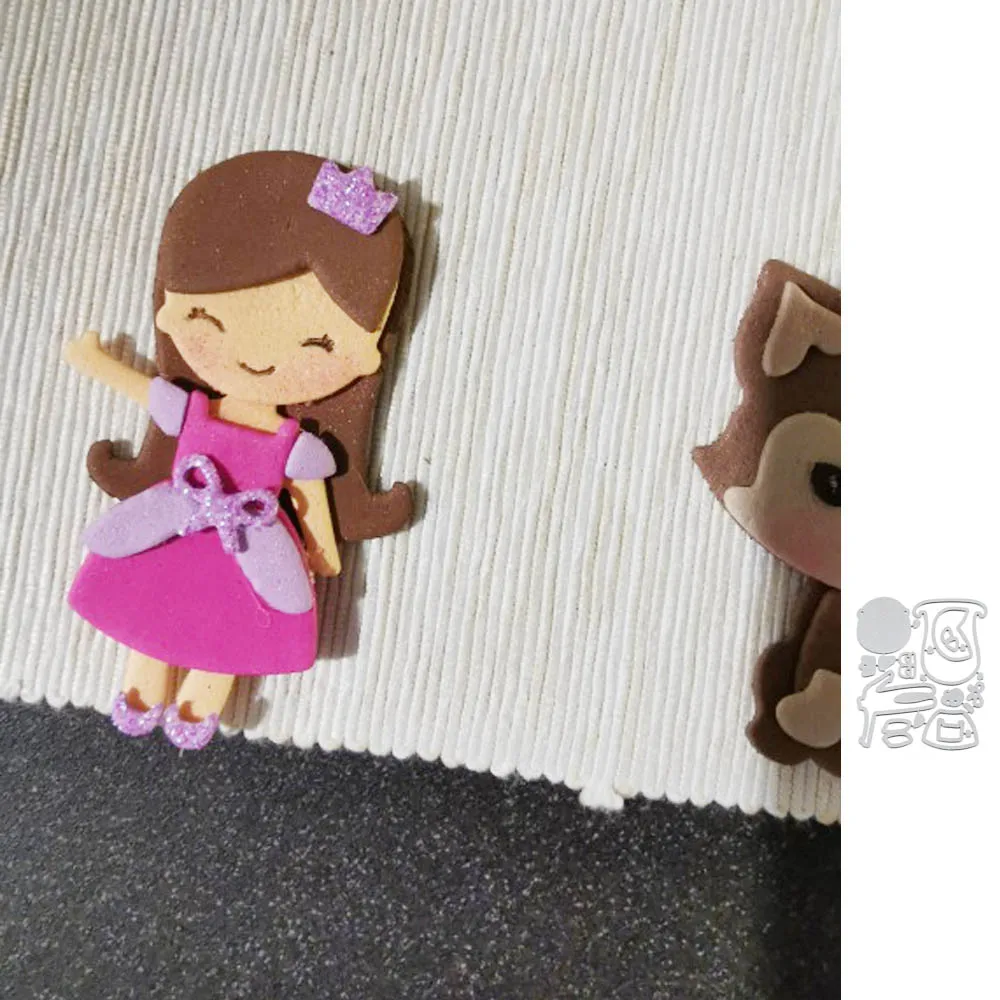 

Cute Little Girl Craft Metal Cutting Dies Mold Punch Stencil for DIY Scrapbooking Paper Album Photo Card Making New Dies Cut