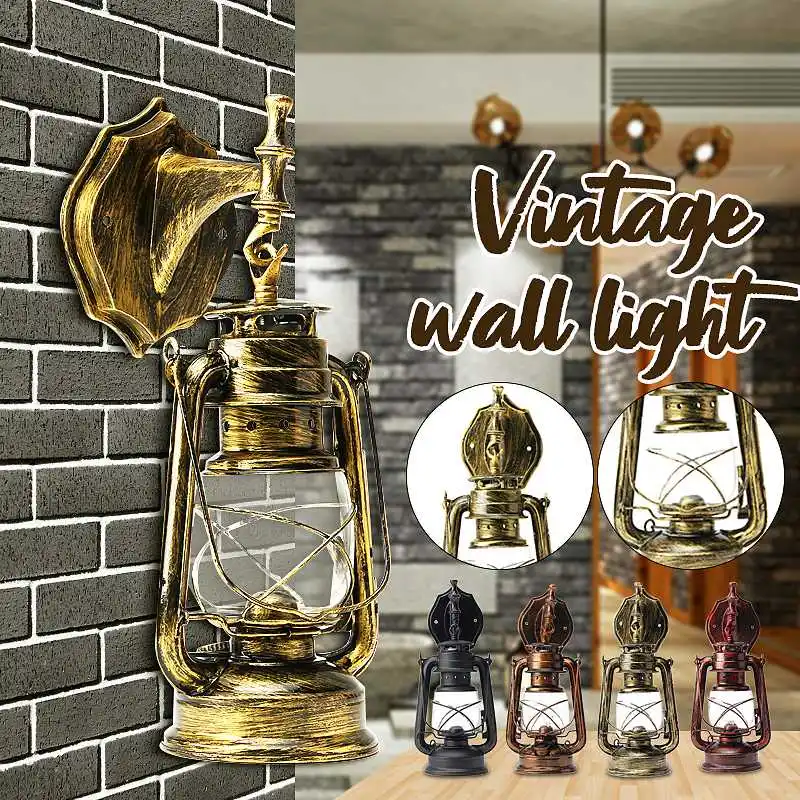 

Retro E27 Classic Kerosene Lamp Wall Light Sconce Holder Portable Lights Adornment Bar Club Coffee Shop Restaurant