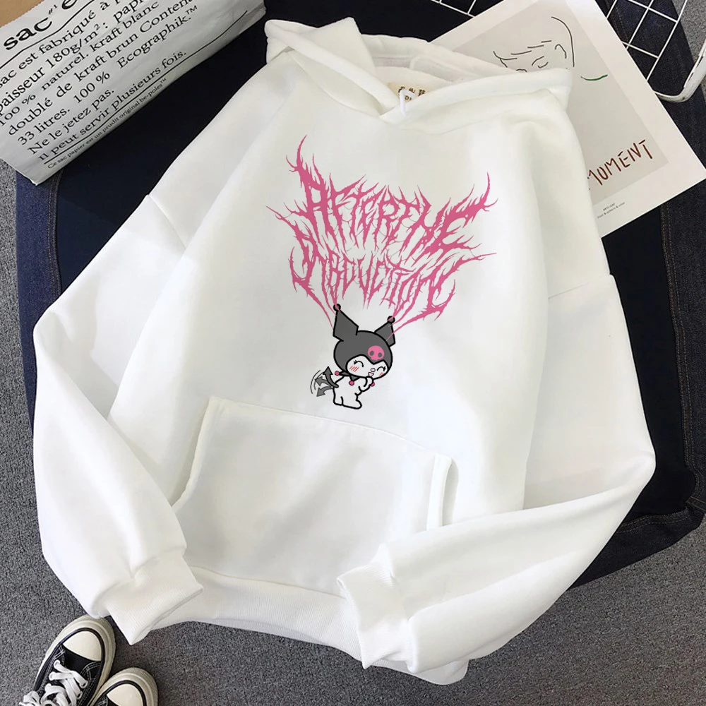 Japanese Style Cartoon Aesthetic Hooded Sweatshirts Women O-Neck Streetwear Girl Pullover Hoodies Harajuku Gothic Hedging Jacket