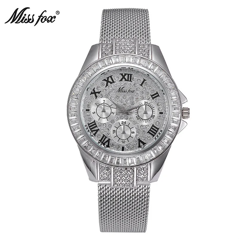 

Men's New Luxury Watch High Fashion Double Snap Fine Grain Mesh Belt Alloy Diamond Business Quartz Watch Without Packaging WA330