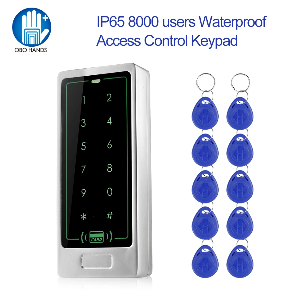 IP65 металлическая RFID 125 кГц 8000 пользователей Водонепроницаемая клавиатура