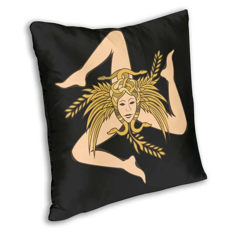 Подушка Сицилия тринацрия 40x40 см домашняя декоративная печать Италия флаг