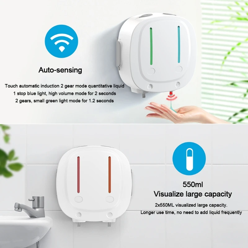 

Touchless Automatic Soap Dispenser Liquid Gel Infrared Sensor Hand Sanitizer for Bathroom Kitchen Hotel Restaurant