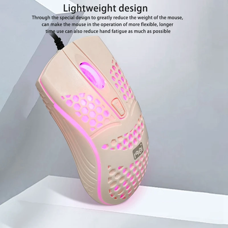 

Q2 Gaming Mouse, USB Wired Luminous Gaming Hollow Hole Mouse for Computer Office, Game Learning