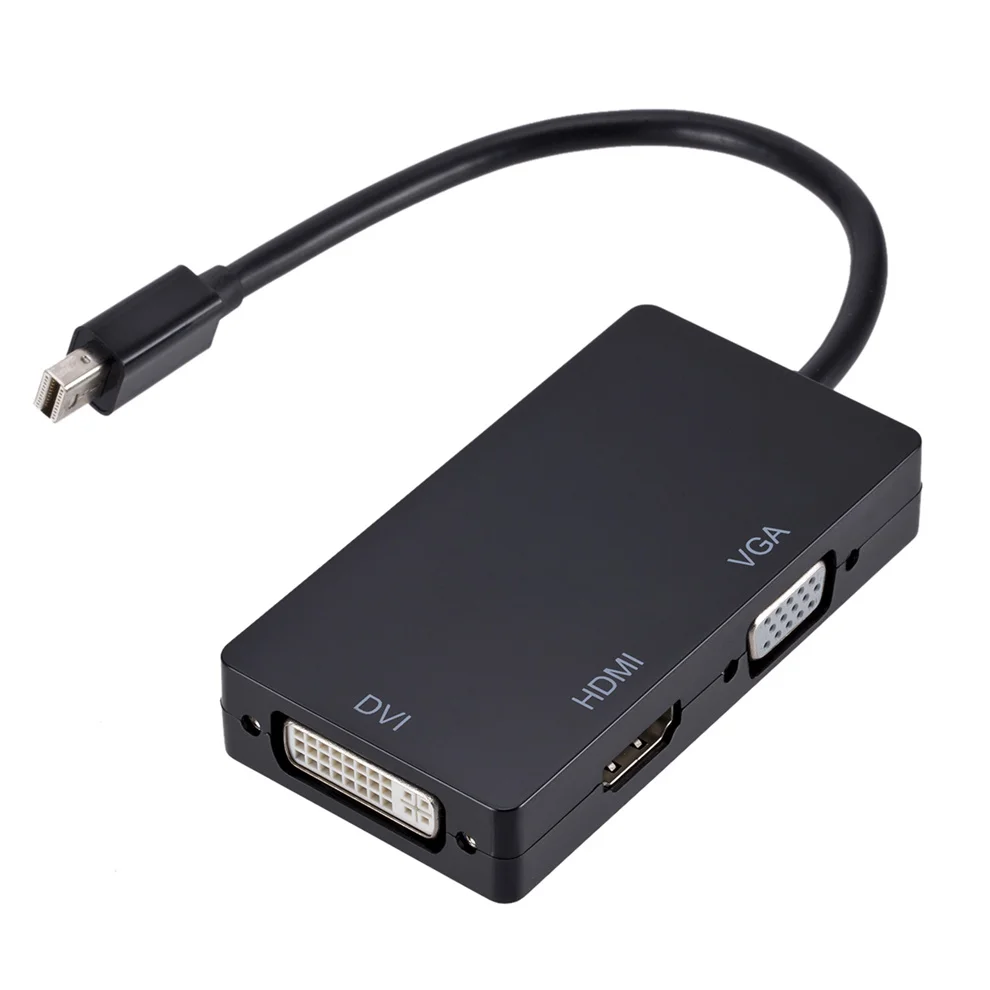 LccKaa 3 в 1 Mini DP к HDMI совместимый кабель адаптера DVI VGA 1080P конвертер разъем для ПК