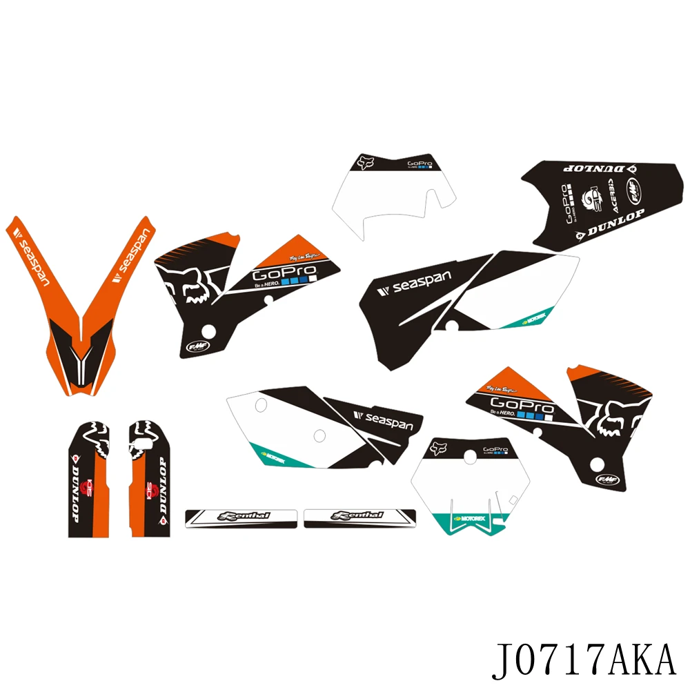 Для KTM EXC 125 200 250 300 400 450 525 2004 2005 2006 2007 полный графический Набор наклеек наклейки с