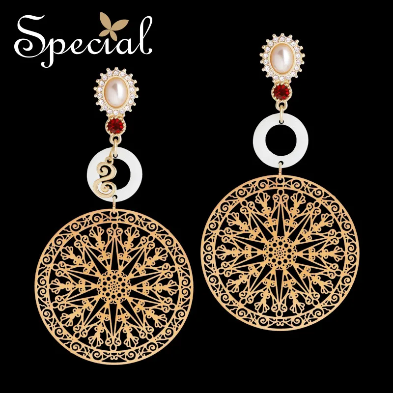 Специальные таинственные большие серьги из серебра 925 пробы с отверстиями для