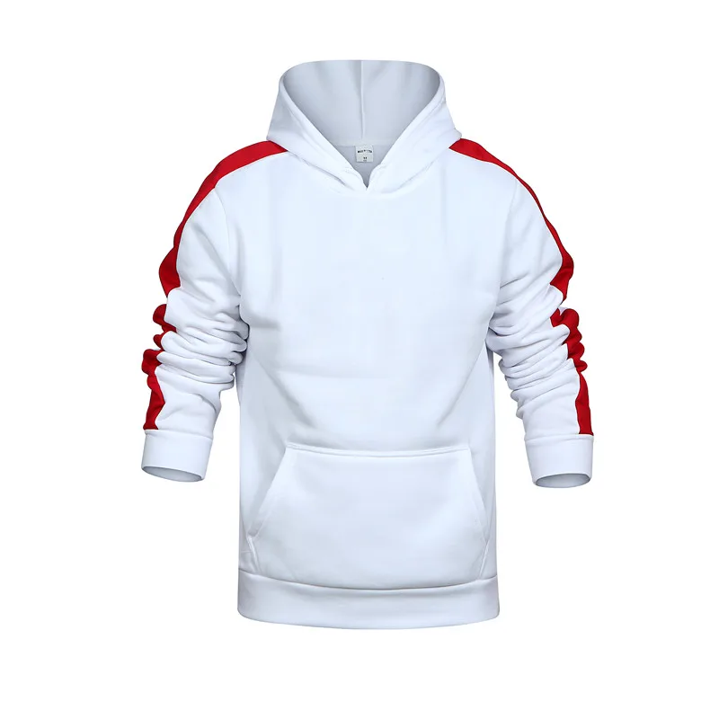 

Men Hoodies Sweatshirt Patchwork Fashion Tops Autumn Pullover Hoodies Winter Warm Thick Fleece Hoodies Kangaroo Pocket