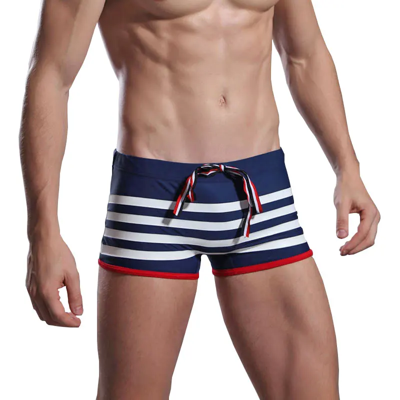 Мужские трусы-боксеры в полоску мужские плавки для серфинга сексуальные