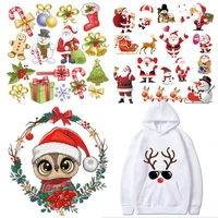 cq diy christmas adhesive patch heat transfer christmas gift stripes accessory sticker heat press apply my first christmas