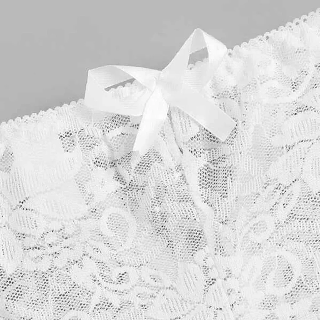 

1PC Women Plus Size Sexy Floral Lace Panty Underwear Brief Plus Crotchless Thong Briefs Knickers Mesh Lingerie Female Seduction