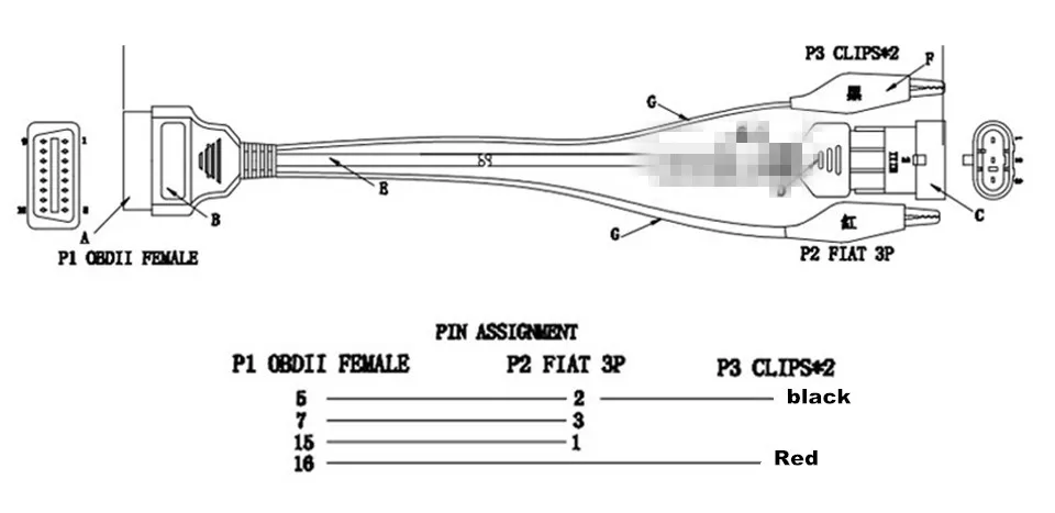 Для Fiat 3 Pin Alfa Lancia до 16 штырьевой OBDII OBD2 obd-II разъем для диагностический кабель -