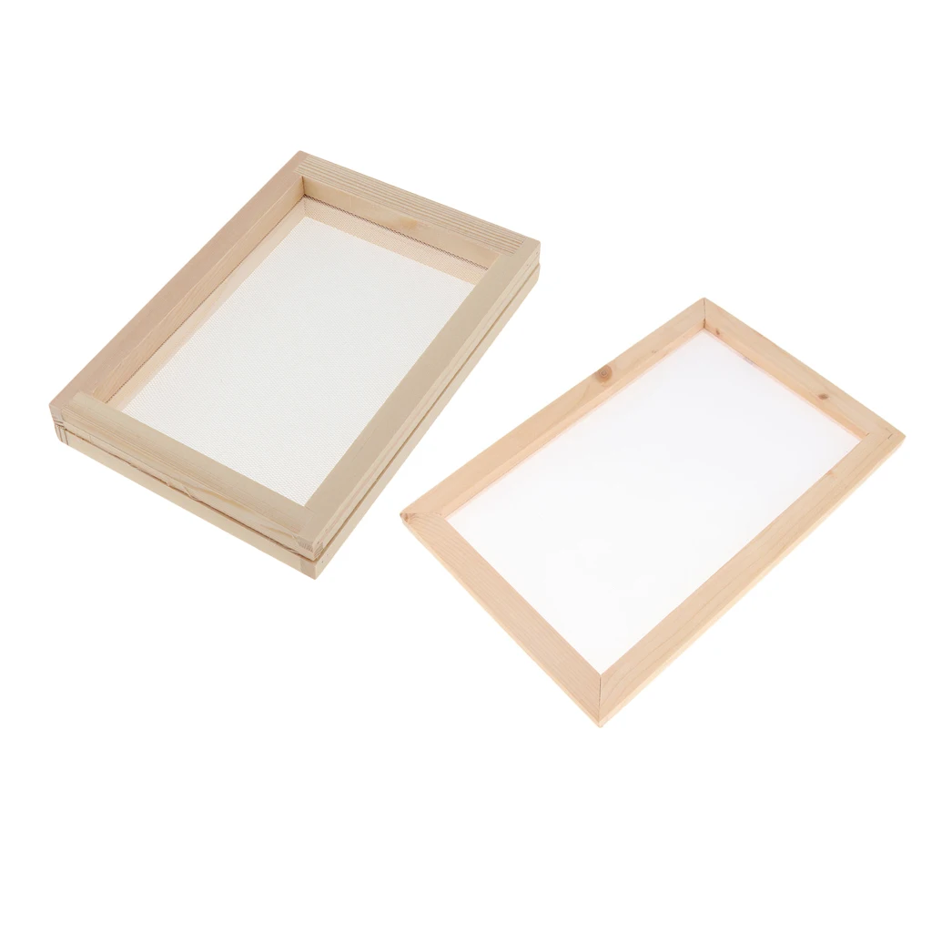 2 комплекта деревянный Бумага изготовления пресс-форм рамка Экран для DIY