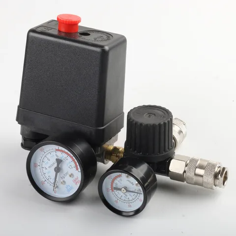Реле контроля давления насоса воздушного компрессора 240 в, регулирующий клапан насоса 7,25-125 фунтов на кв. дюйм с манометром