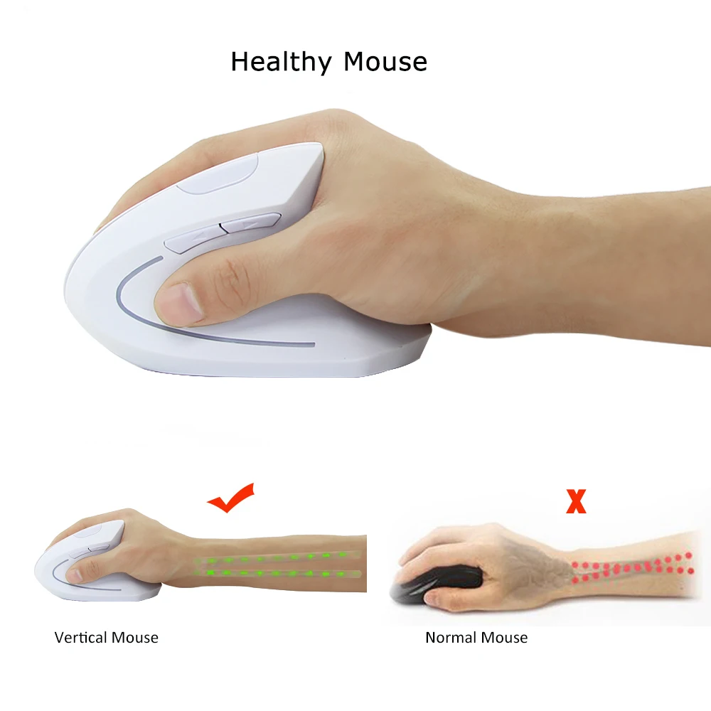 

2.4G Wireless Vertical 3D Gaming Mouse,Ergonomic Adjustable DPI Computer Optical MICE,Mouse Gamer,Suitable For Home Office