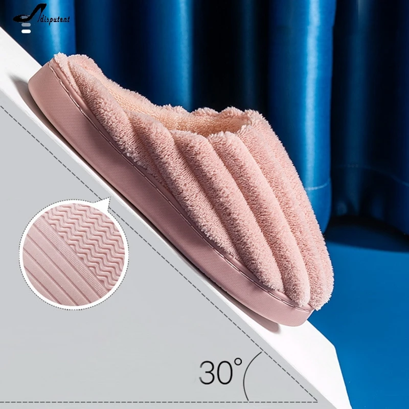

Adisputent Women Slippers Winter Warm House Home Soft Non-Slip Plush Cotton Shoes Men Lovers Bedroom Ladies Girls Fur Slides