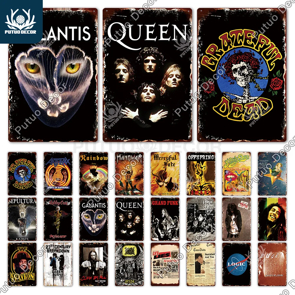 

Putuo Decor Rock Band Metal Sign Metal Poster Tin Sign Plaque Metal Vintage Wall Plate Bar Pub Club Wall Decor Retro Home Decor