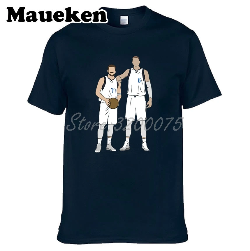 Фото Мужская футболка в европейском стиле с двумя звездами Luka Doncic 77 X Кристапс