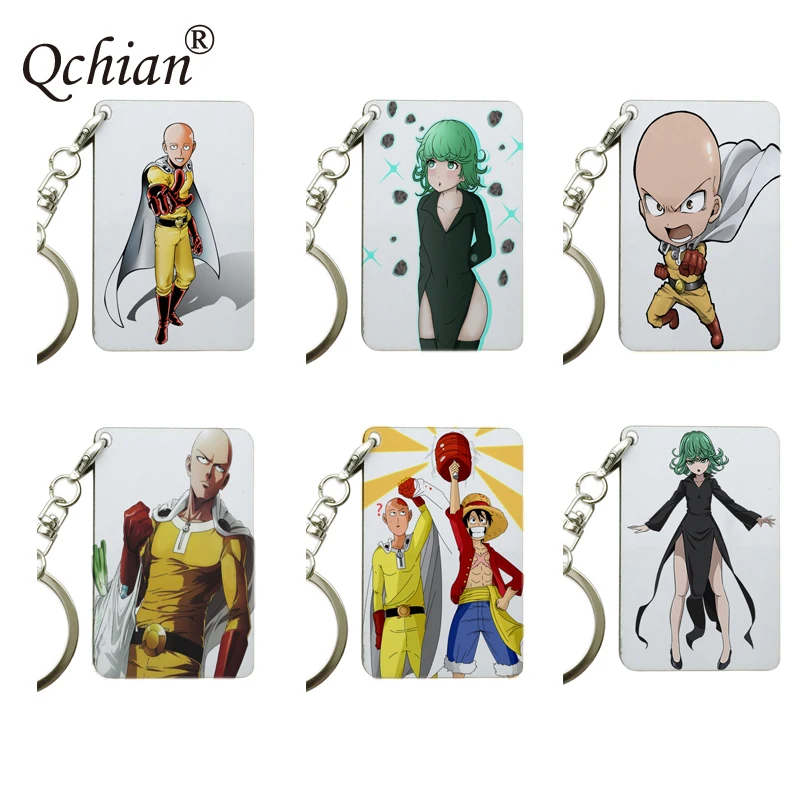 Брелок для ключей One Punch Man с цветным изображением не выцветает декоративный кулон