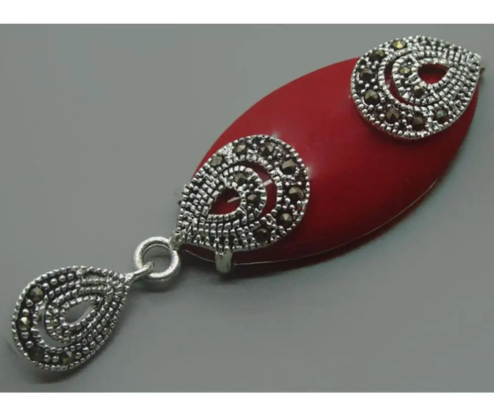 Модные ювелирные изделия бесплатная доставка серебро 925 пробы Красный коралл