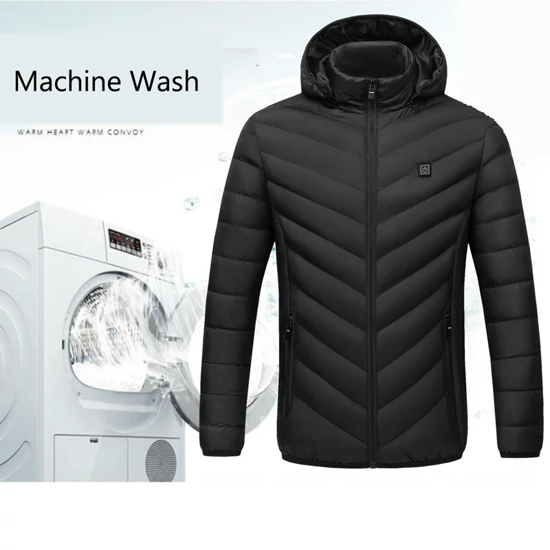 Мужские и женские хлопковые куртки с подогревом USB умный электрический пуховик