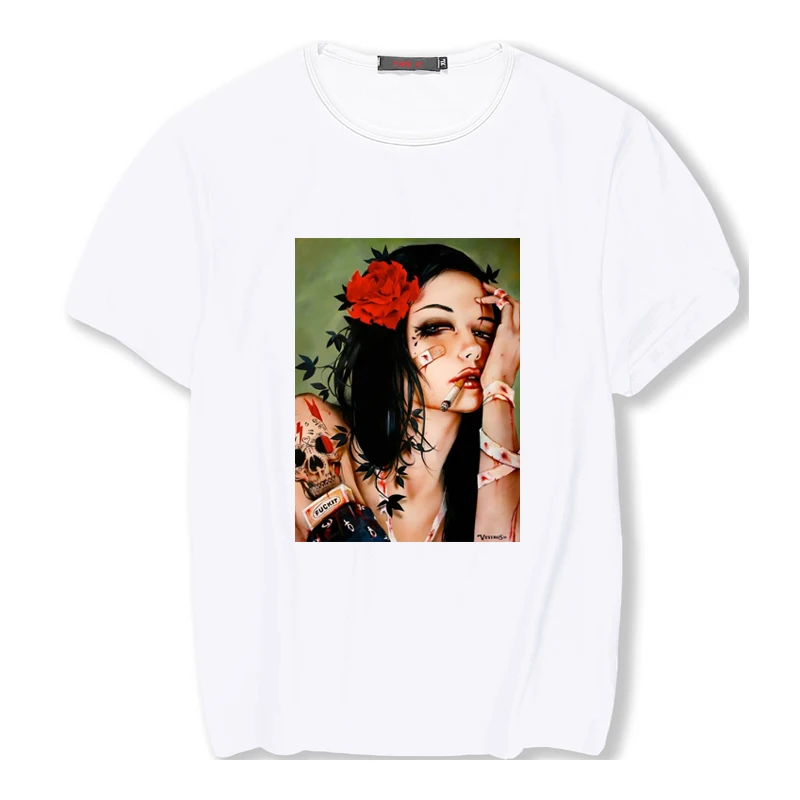 Женская летняя повседневная футболка с принтом размера плюс Женские топы