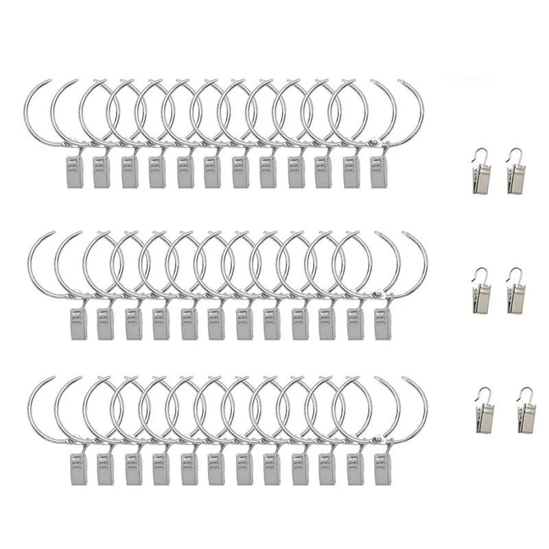 1 5 дюймов Шторы кольца с зажимами 36 6 шт металлический оконный шток зажимы