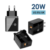 wholesale pd 20w qc3 0 us eu uk plug mutifunction mobile android phone adapter usb wall charger for apple iphone quick charging